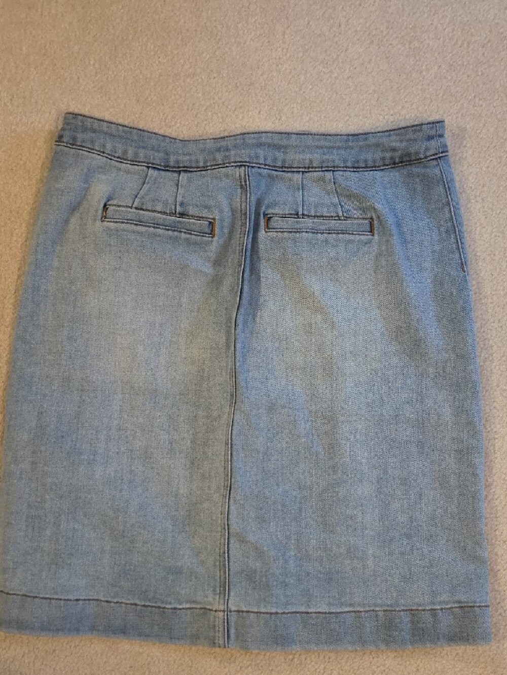 Light Blue Denim Button-Front Skirt - Picture 8 of 8